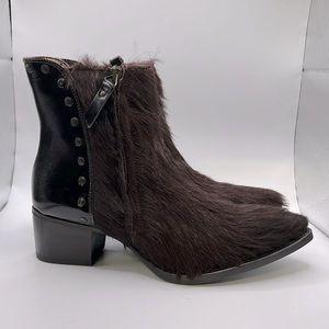 NWT Marco Delli Cavallo Cowboy Cowgirl Boots Ankle Booties Fur Leather Womens 36